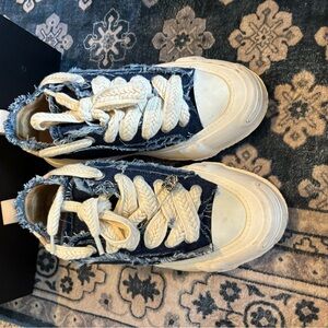 Stylish Denim and Cream Women's Sneakers